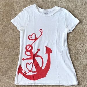 Old Navy Anchor T Shirt. Size Small 100% cotton
